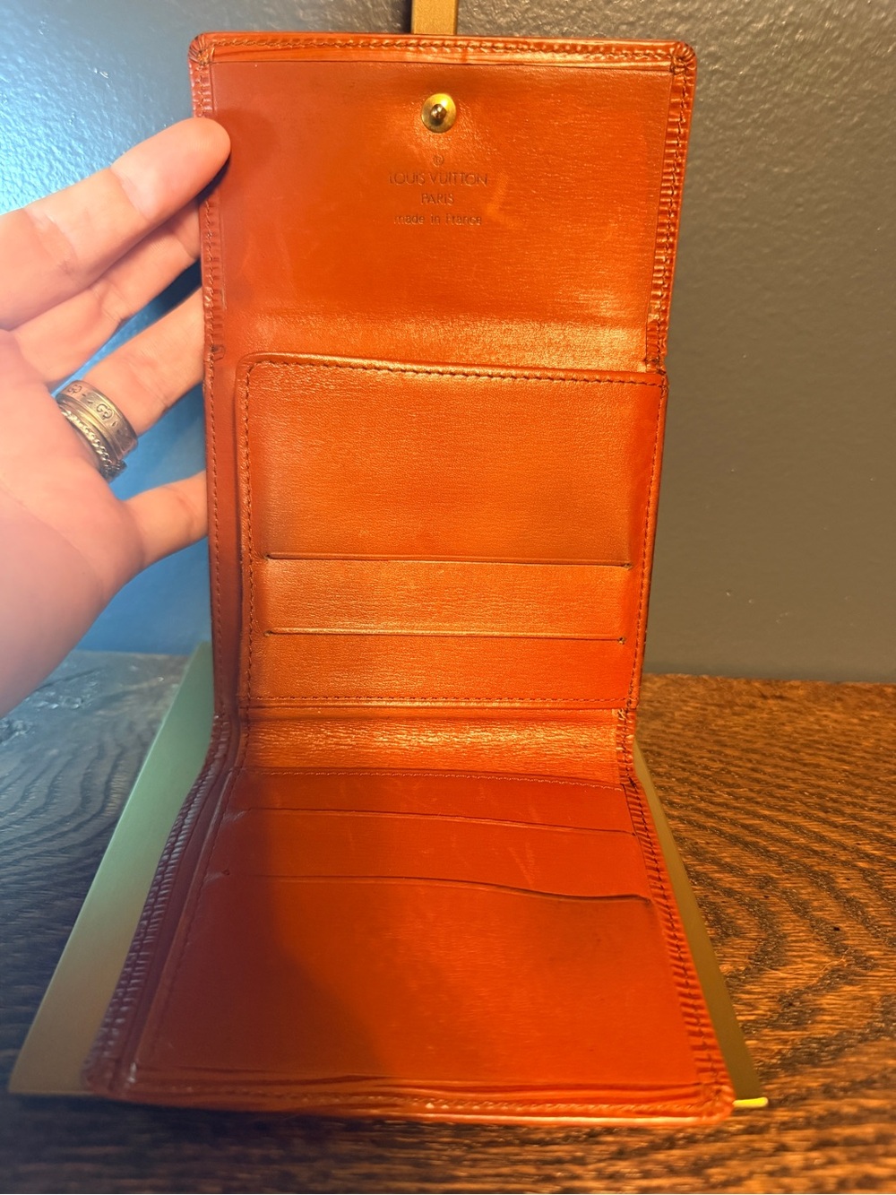 Louis Vuitton Orange Epi Fold Wallet - Picture 8 of 9
